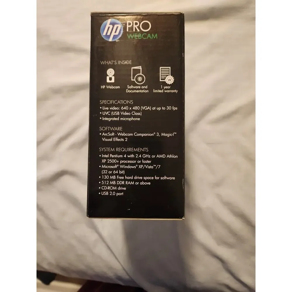 NEW IN BOX. HP Pro Webcam AU165AA - 640x480 2MP USB Video Camera